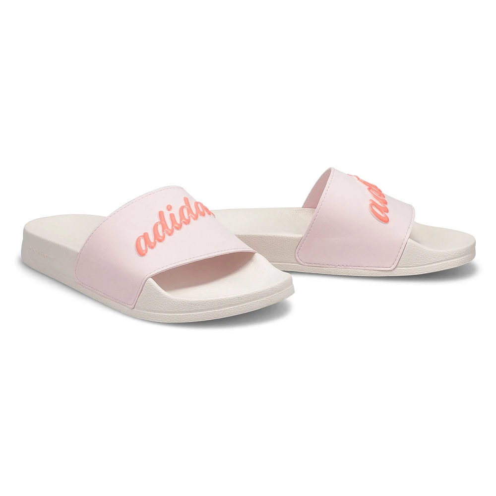 Womens Adilette Shower Slide Sandal - Pink/White