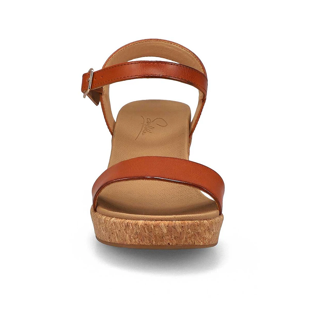 Womens Harley Wedge Sandal - Cognac