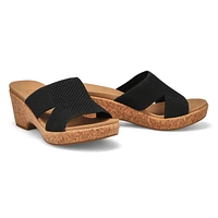 Womens Hayley Wedge Sandal - Black