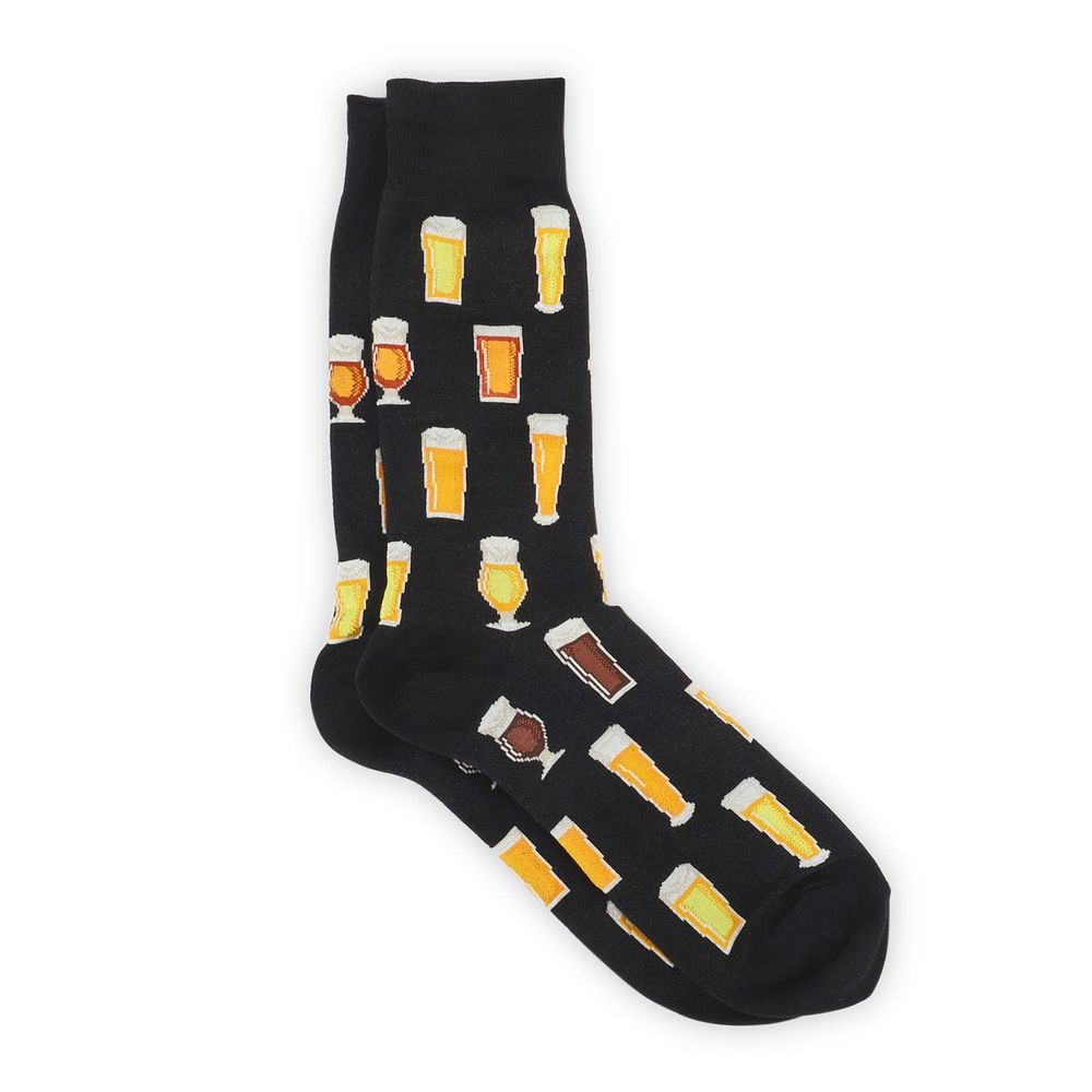 Mens Beer Sock - Black Printed