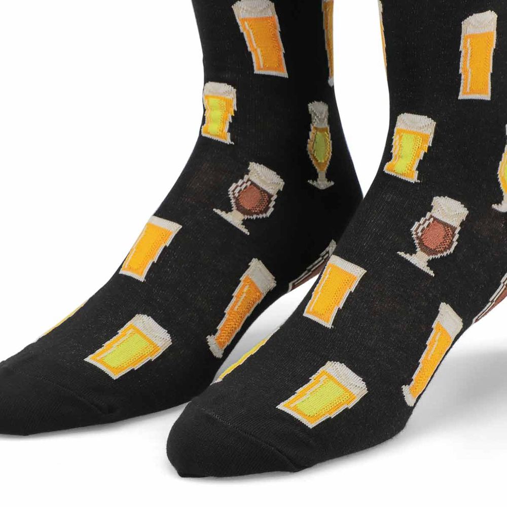 Mens Beer Sock - Black Printed