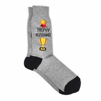 Mens Trophy Husband Sock - Grey Printed