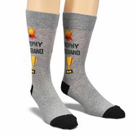 Mens Trophy Husband Sock - Grey Printed