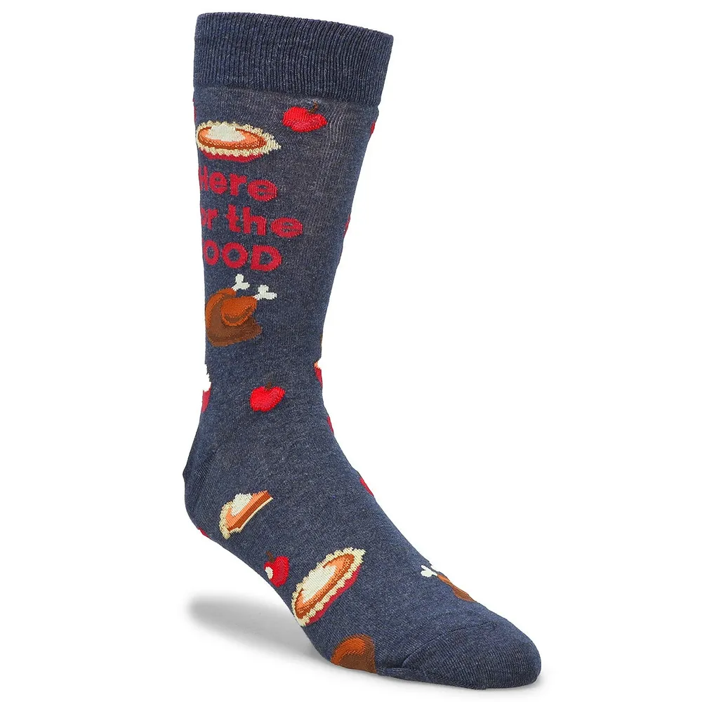 Mens Here For The Food Printed Socks