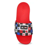 Kids Adilette Comfort Spider Man Slide Sandal - Black/White/Red