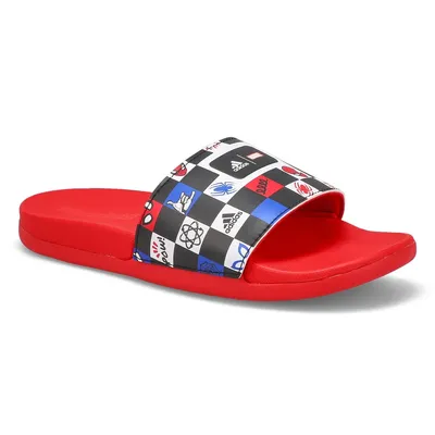 Kids Adilette Comfort Spider Man Slide Sandal - Black/White/Red