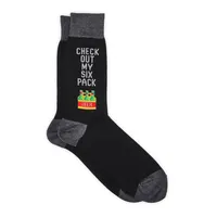 Mens Check Out My Six Pack Sock - Black