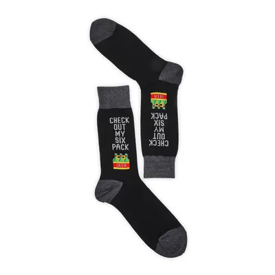 Mens Check Out My Six Pack Sock - Black