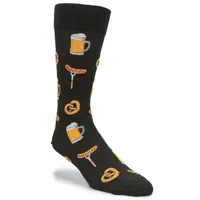 Mens Beer and Pretzel Printed Sock