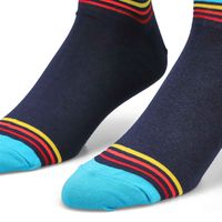 Mens Alarm Clock Printed Crew Sock - Navy