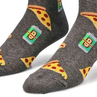 Mens Pizza and Beer Printed Sock