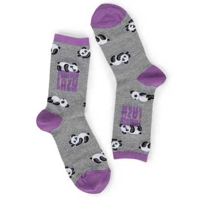 Womens Forever Lazy Panda Printed Sock