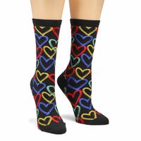 Womens Graffiti Hearts Crew Sock