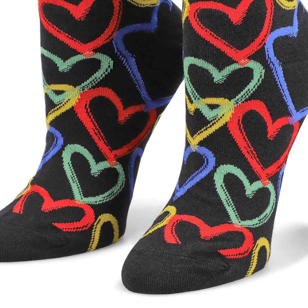 Womens Graffiti Hearts Crew Sock