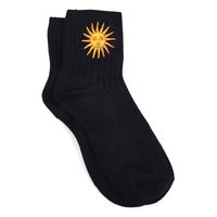 Womens Embroidered Sun Printed Sock