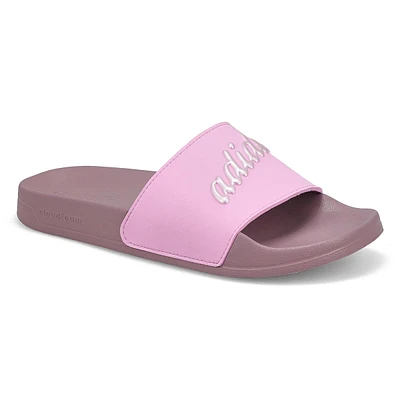 Womens Adilette Shower Slide Sandal - Silver/Lilac