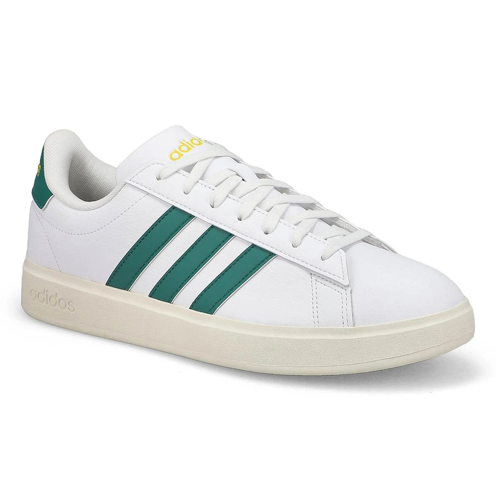 Mens Grand Court 2.0 Lace Up Sneaker - White/ Green/Yellow