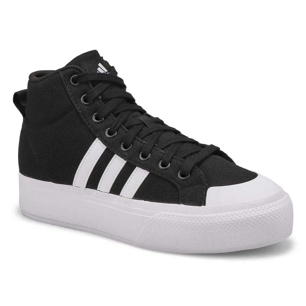 Adidas Womens Bravada 2.0 Platform Mid Top Sneaker - Black/White