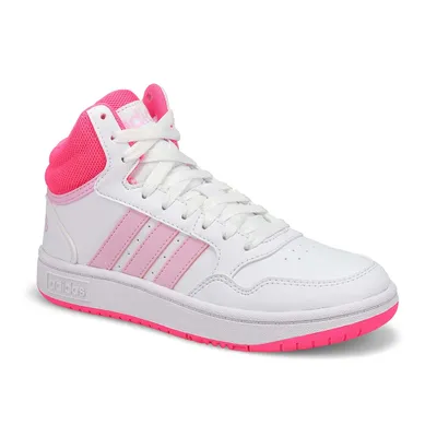 Girls Hoops Mid 3.0 K Sneaker - White/Pink