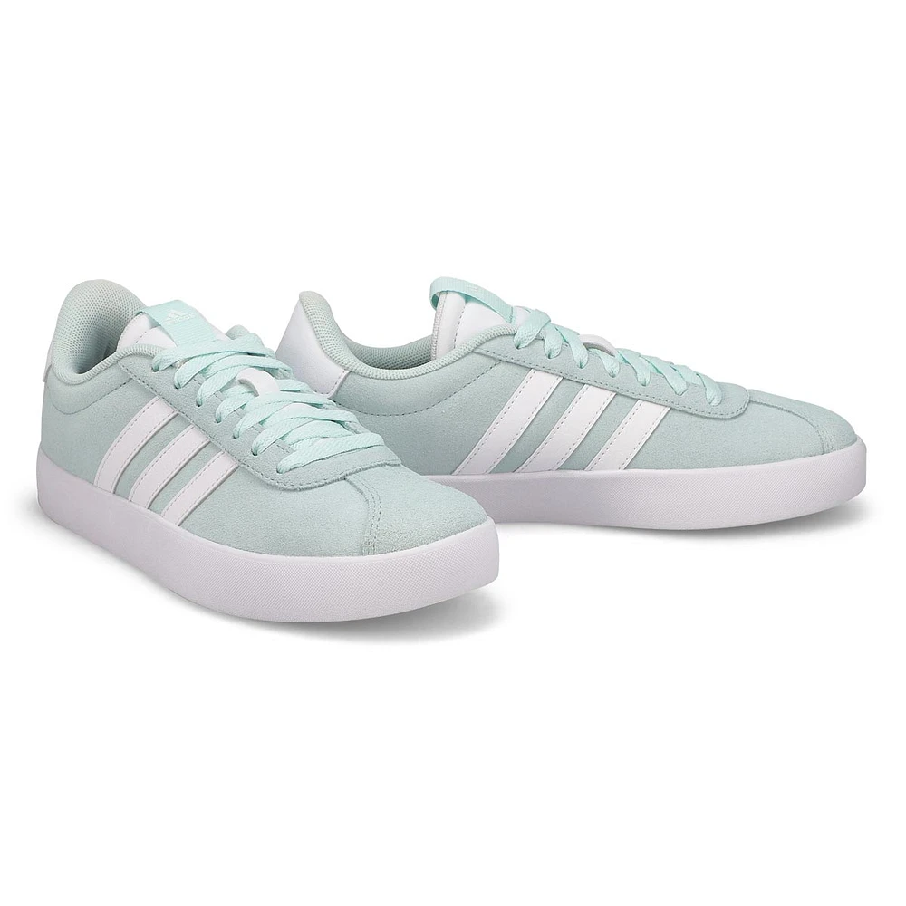 Womens  VL Court 3.0 Suede Lace Up Sneaker - Halo Mint/ White