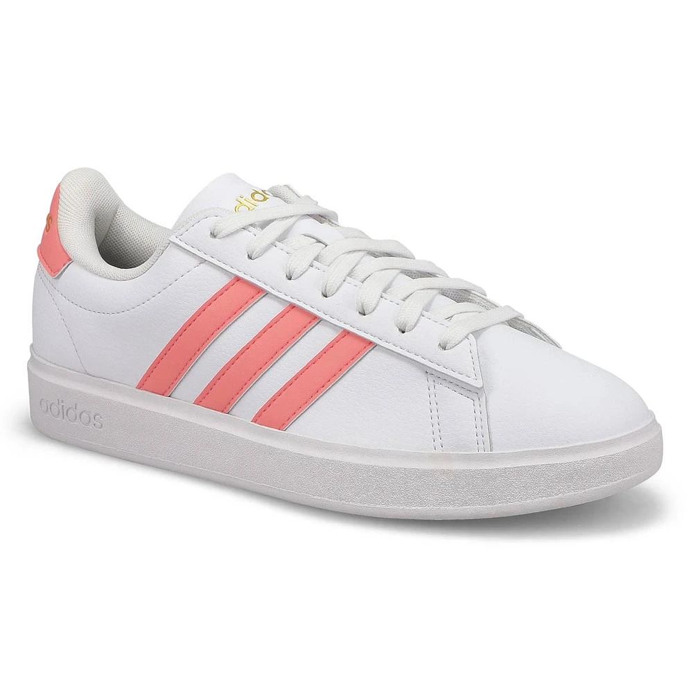 Womens  Grand Court 2.0 Sneaker - White/Semi Pink Spark/Gold Metallic