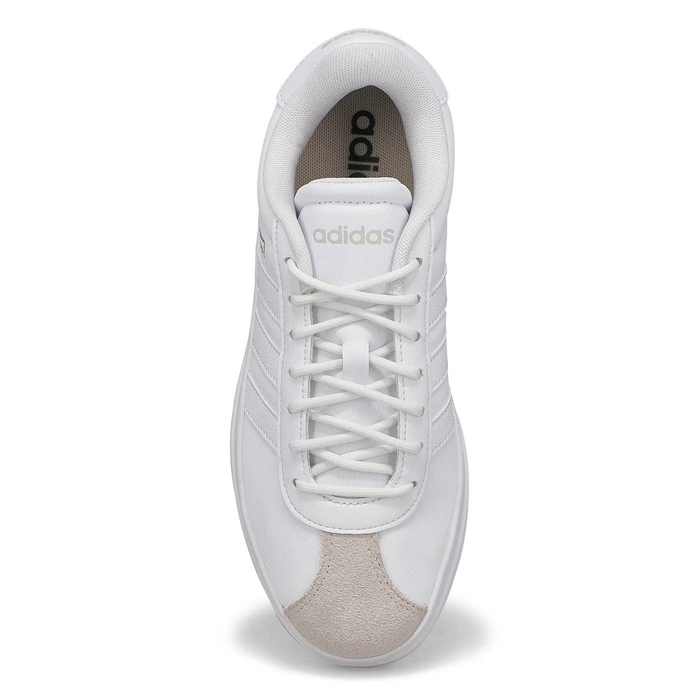 Womens  VL Court Bold Lace Up Sneaker - White/White/Crystal White