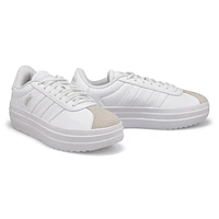 Womens  VL Court Bold Lace Up Sneaker - White/White/Crystal White