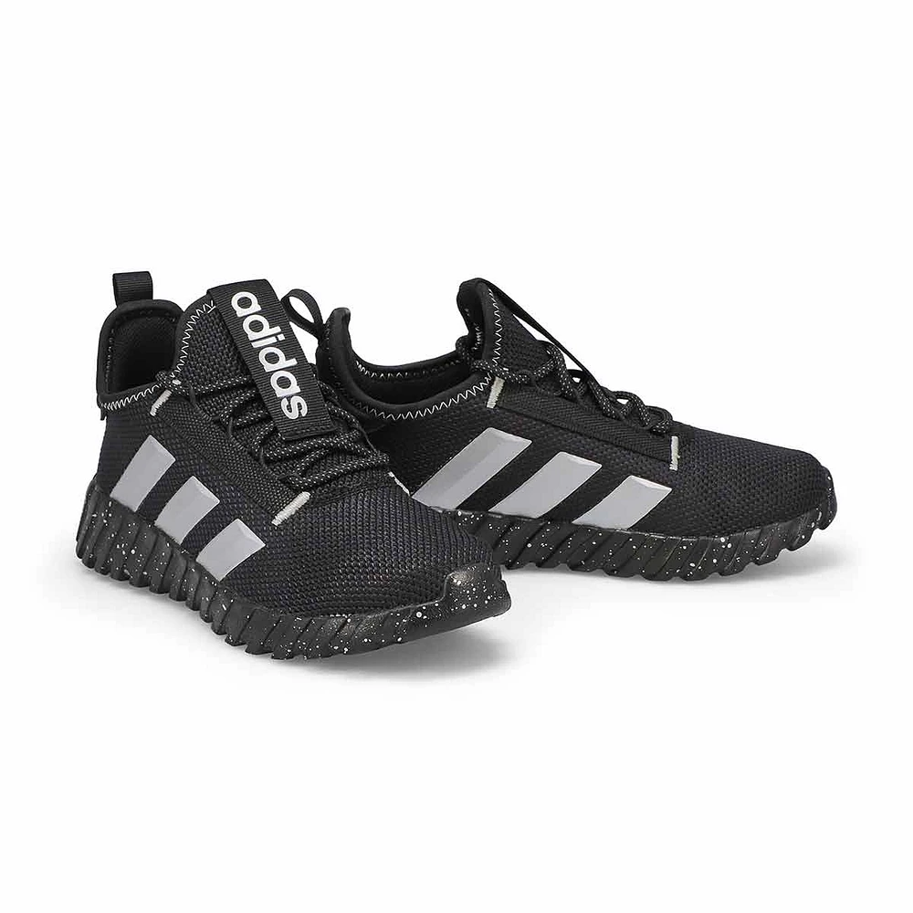 Boys Kaptir 3 Stripe K Sneaker - Black/Silver