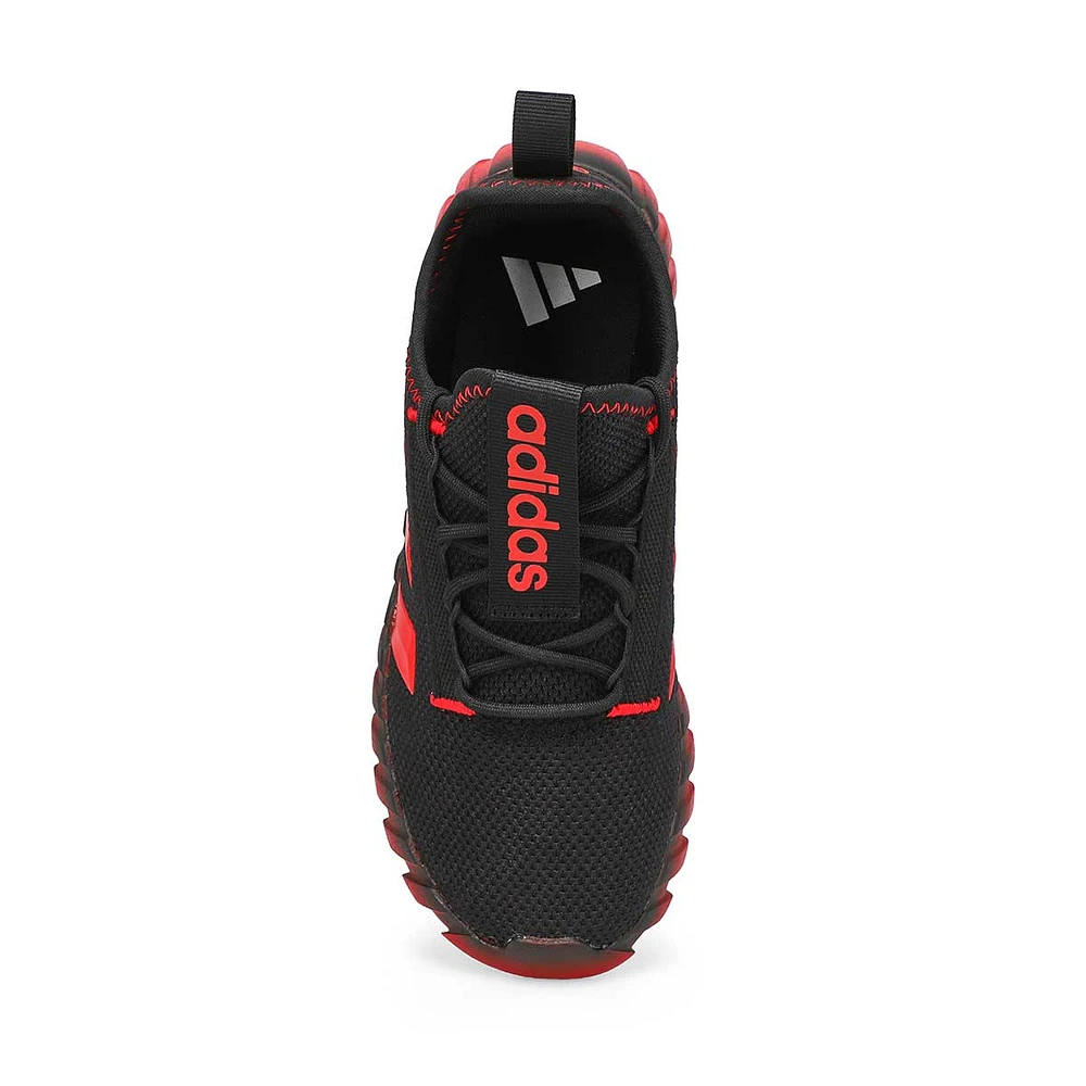 Boys  Kaptir 3 Stripe K Sneaker - Black/Scarlet/Black