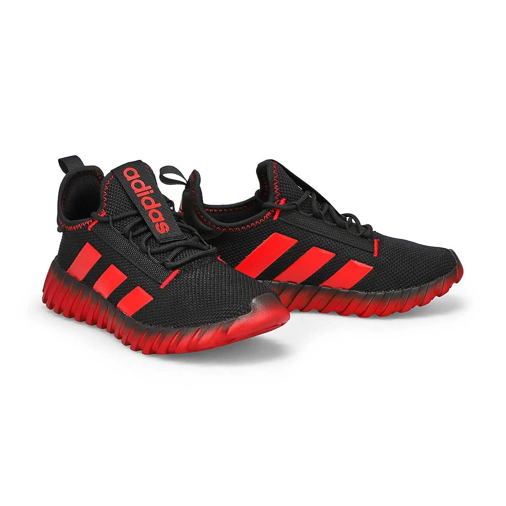 Boys  Kaptir 3 Stripe K Sneaker - Black/Scarlet/Black