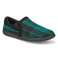 Mens Jacob  Memory Foam Slipper - Green Plaid