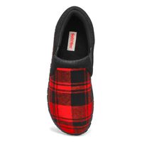 Mens Jacob Memory Foam Closed Back Slipper - Red Plaid