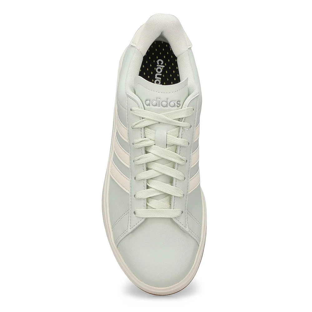 Womens Grand Court 2.0 Sneaker - Green/Off White/Silver Metallic