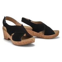 Womens Julie Wedge Sandal - Black