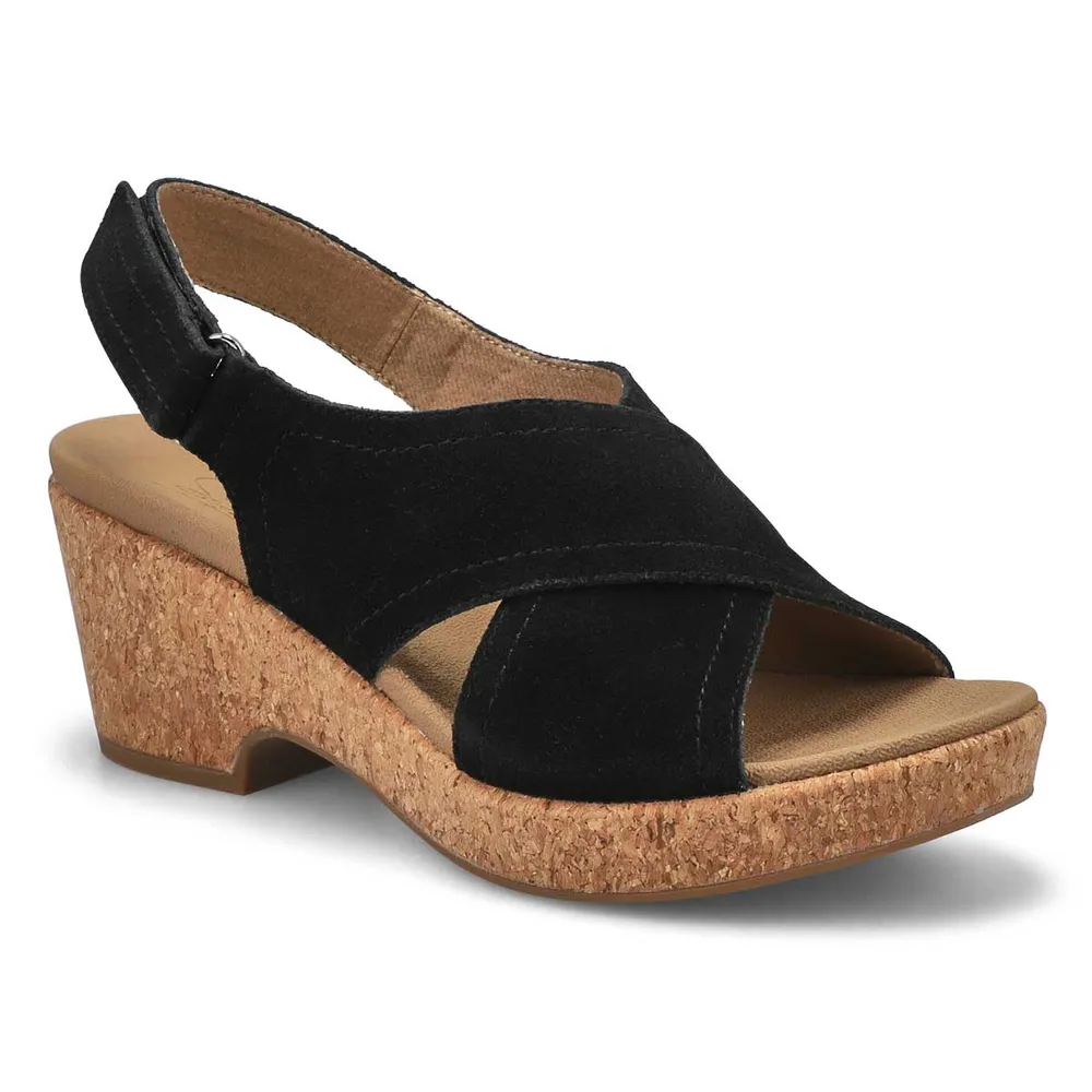 Womens Julie Wedge Sandal - Black