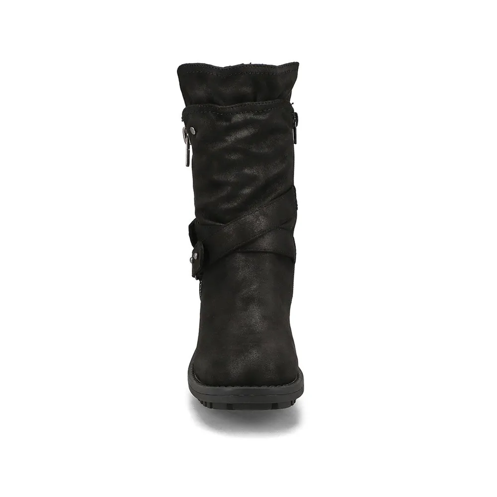 Womens Kassia Mid Calf Combat Boot - Black