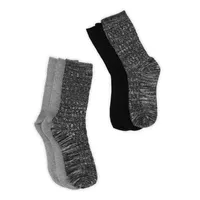 Womens Cable Knit Multi Crew Sock 3 Pack - Black/Assorted