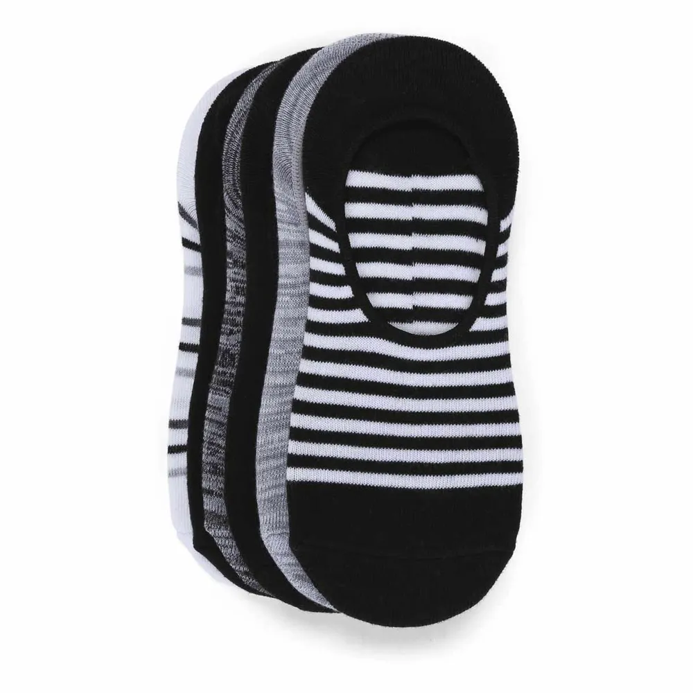 Womens Feed Stripe Sports Liner 6 Pack - Black/Assorted