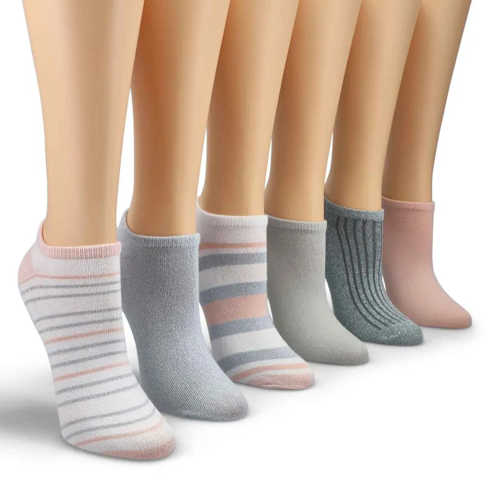 Womens Soft& Dreamy No Show Sock 6 Pack - Assorted