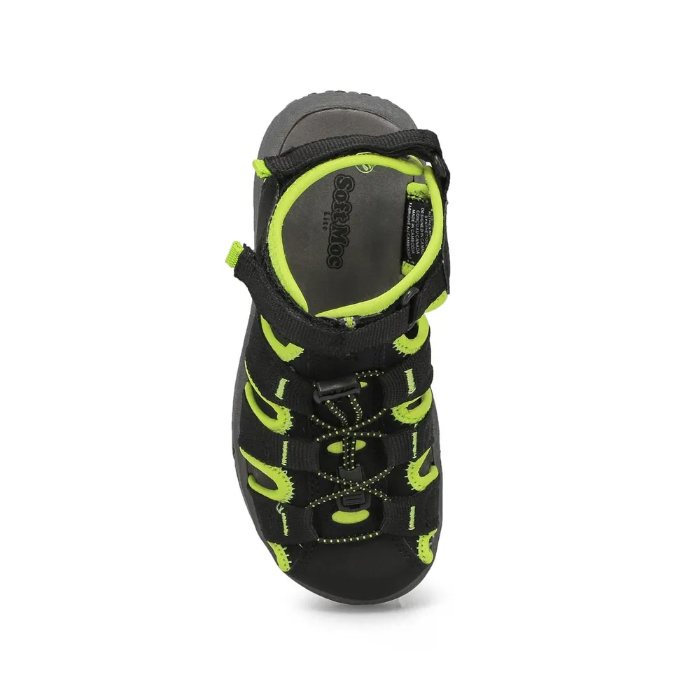 Boys Kyle Fisherman Sandal - Black Lime/Green