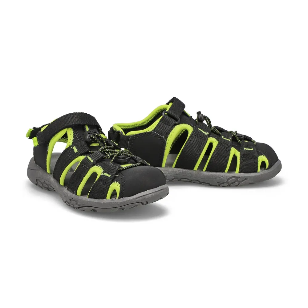 Boys Kyle Fisherman Sandal - Black Lime/Green