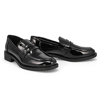 Womens Lara Tailored Penny Loafer - Black Patent