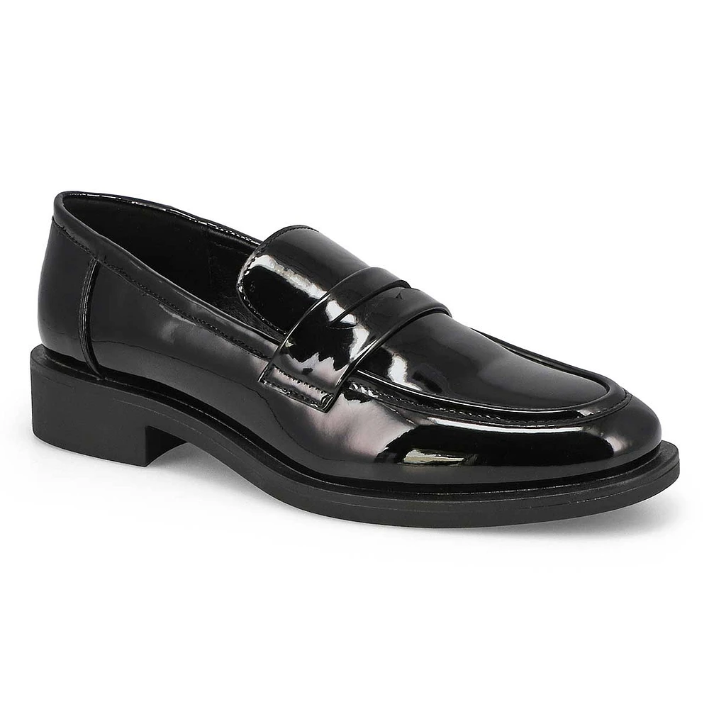 Womens Lara Tailored Penny Loafer - Black Patent