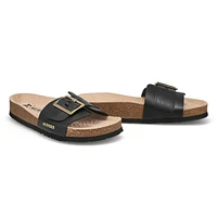 Womens Mabel Footbed Strappy Slide Sandal - Black