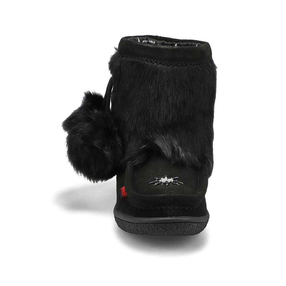 Womens Minimuk Pom 2 Waterproof SoftMocs - Black/Black