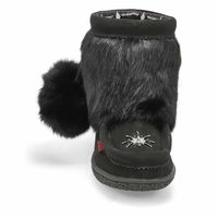 Womens Minimuk Pom 2 Waterproof SoftMocs - Black/Black