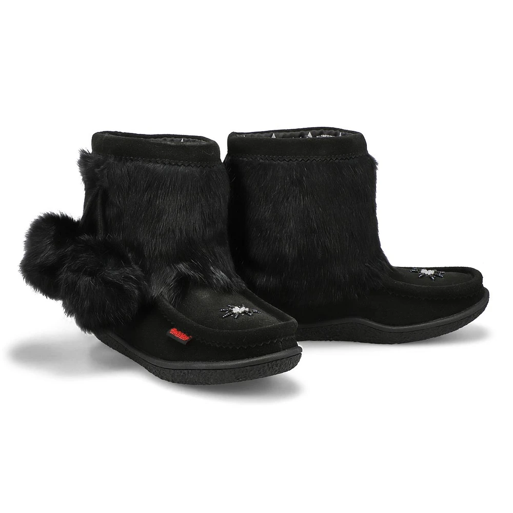 Womens Minimuk Pom 2 Waterproof SoftMocs - Black/Black