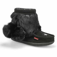 Womens Minimuk Pom 2 Waterproof SoftMocs - Black/Black