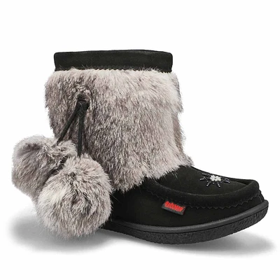 Womens Minimuk Pom 2 Waterproof SoftMocs - Black/Grey