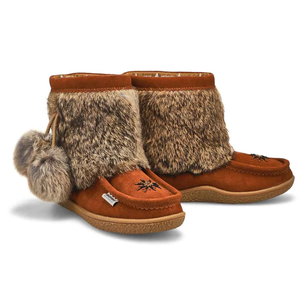 Womens Minimuk Pom 2 Waterproof SoftMocs - Dark Tan